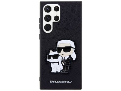 Kryt na mobil Karl Lagerfeld Saffiano Karl and Choupette NFT na Samsung Galaxy S23 Ultra - černý