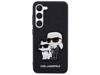 Kryt na mobil Karl Lagerfeld Saffiano Karl and Choupette NFT na Samsung Galaxy S23 - černý