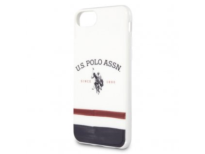 Kryt na mobil U.S. Polo Tricolore na Apple iPhone 8/SE (2020/22) - bílý