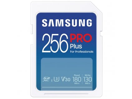 Paměťová karta Samsung SDXC PRO+ 256GB UHS-I U3 (180R/130W)