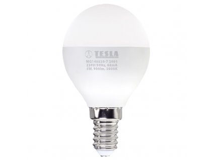 Žárovka LED Tesla miniglobe klasik E14, 8W, teplá bílá