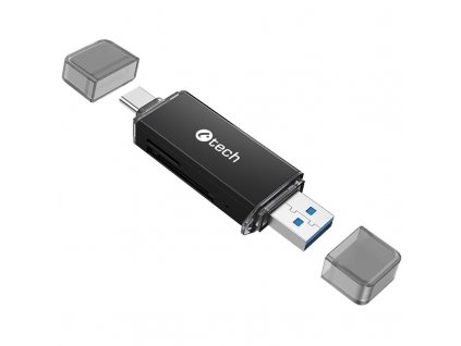 Čtečka paměťových karet C-Tech UCR-02-AL, USB 3.0/USB-C, SD/micro SD