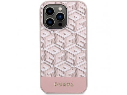 Kryt na mobil Guess PU G Cube MagSafe na Apple iPhone 13 Pro - růžový