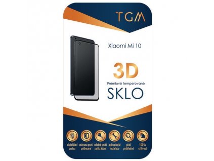 Tvrzené sklo TGM 3D na Xiaomi Mi 10 - černé