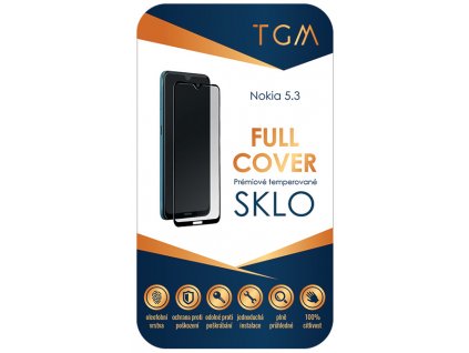 Tvrzené sklo TGM Full Cover na Nokia 5.3 - černé