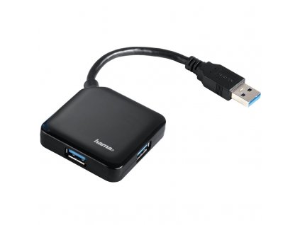 USB Hub Hama USB/4x USB 3.0 - černý
