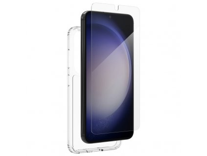 Kryt na mobil iFrogz Defence Bundle Pack + tvrzené sklo na Samsung Galaxy S23 - průhledný