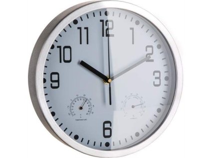Nástěnné hodiny HOME DECOR 25cm s teploměrem a vlhkoměrem