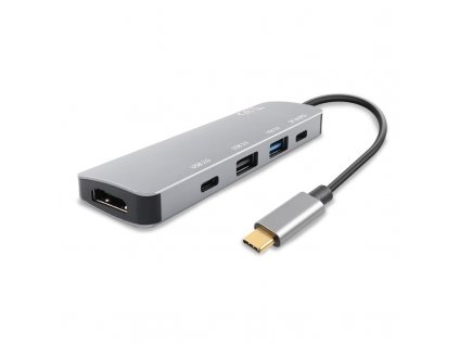 USB hub GoGEN, HDMI, DC IN (PD), OUT 1x USB-A 3.0, 1x USB-A 2.0, 1x USB-C 2.0, kovový