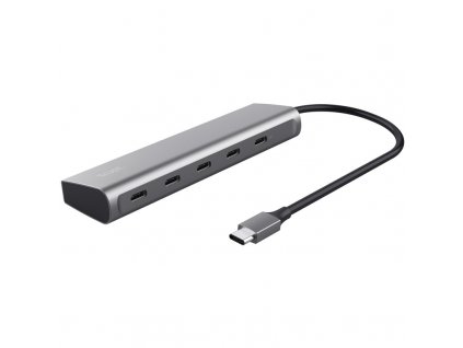 USB Hub Trust Halyx Aluminium USB-C/5x USB-C 3.2 Gen1 - stříbrný