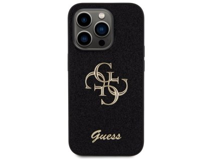 Kryt na mobil Guess Fixed Glitter 4G Metal Logo na Apple iPhone 15 Pro - černý