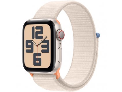 Chytré hodinky Apple Watch SE 2023 GPS + Cellular 40mm pouzdro z hvezdně bílého hliníku - hvězdně bílý provlékací sportovní řemínek