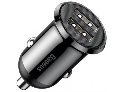 Adaptér do auta Baseus Grain Pro 2x USB, 4,8 A, 24 W - černý