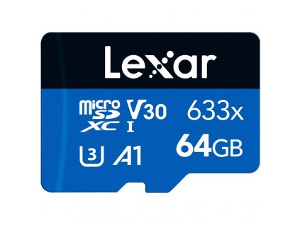 Paměťová karta Lexar 633x microSDXC 64GB UHS-I, (100R/45W) C10 A1 V30 U3