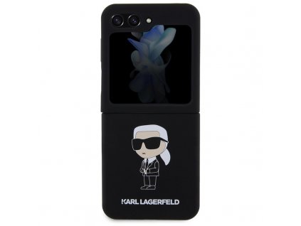 Kryt na mobil Karl Lagerfeld Liquid Silicone Ikonik NFT na Samsung Galaxy Z Flip 5 - černý