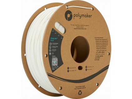 Tisková struna Polymaker PolyLite PLA, 1,75 mm, 1 kg - bílá