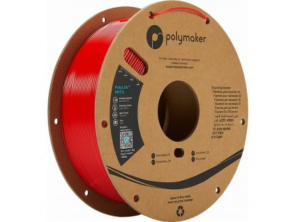 Tisková struna Polymaker PolyLite PETG, 1,75 mm, 1 kg - červená