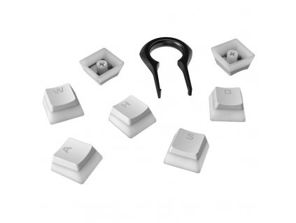 Herní klávesy HyperX Pudding Keycaps Full Key Set, PBT, US - bílé