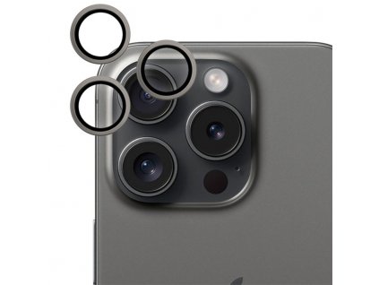 Tvrzené sklo Epico Aluminium Lens Protector na Apple iPhone 15 Pro/15 Pro Max - černé