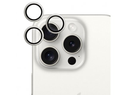 Tvrzené sklo Epico Aluminium Lens Protector na Apple iPhone 15 Pro/15 Pro Max - stříbrné
