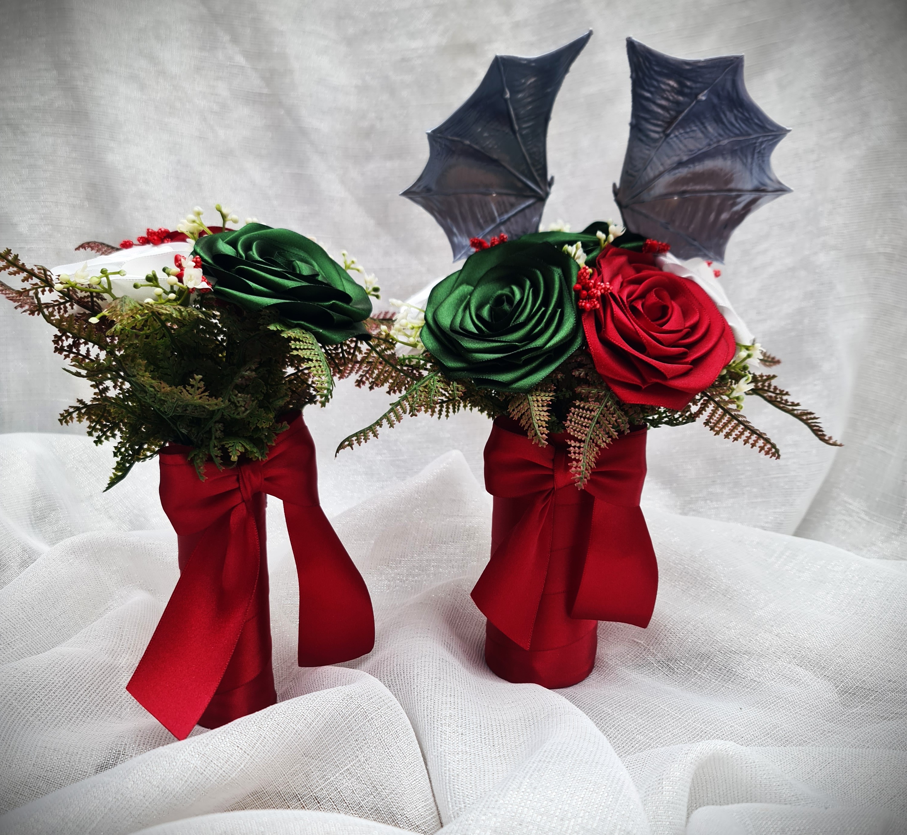 Netradiční stavební kytice ve stylu fantasy pro nevěstu čtenářku