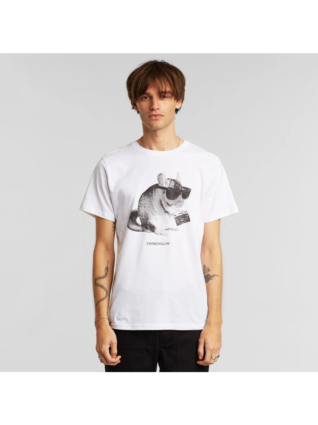 Pánské tričko s potiskem „Stockholm Chinchillin White“