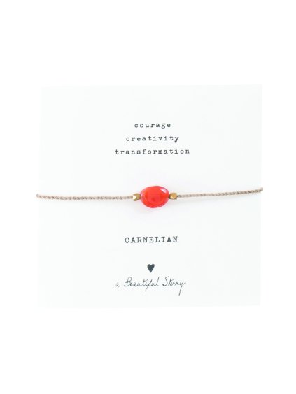 Dámský náramek "Gemstone Card Carnelian Gold Bracelet"