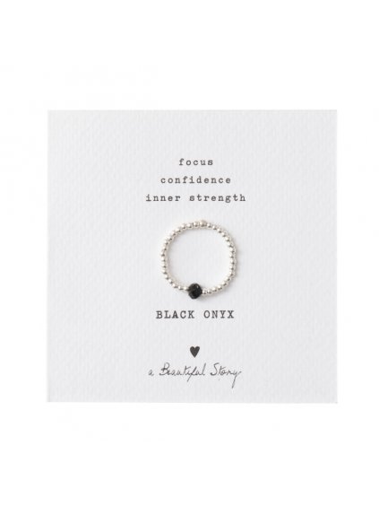 Dámský prsten "Sparkle Black Onyx Silver Ring"