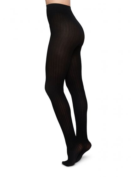 alma rib tights black patterned stockings swedish stockings 230436 1000x