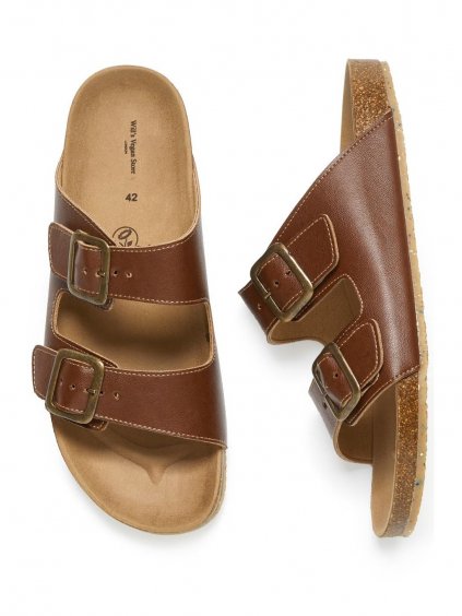 Pánské kaštanové sandály „Two Strap Footbed Sandals Chestnut“ - nový model