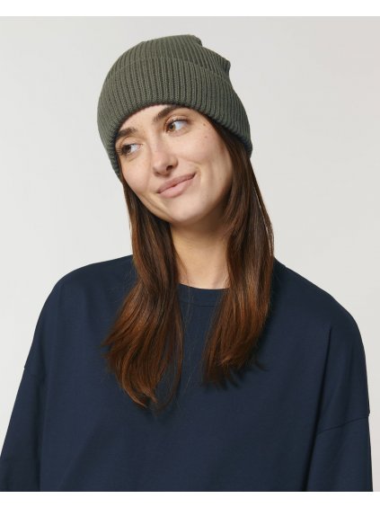 Fisherman Beanie Khaki Studio Front Main 5