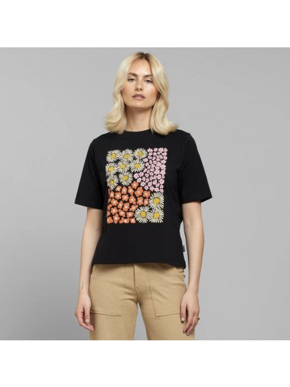 T shirt Vadstena Small Flowers Black 1