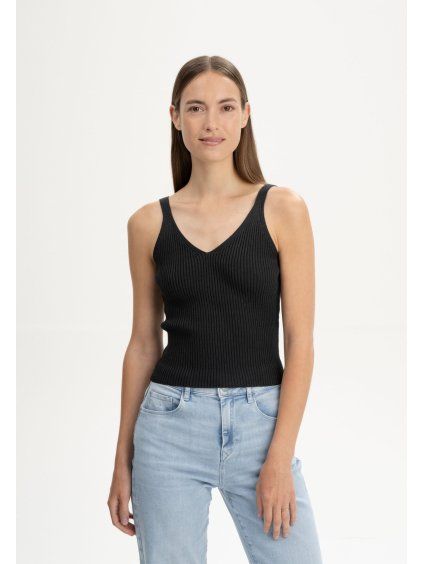 Rhada v neck knit top black 01