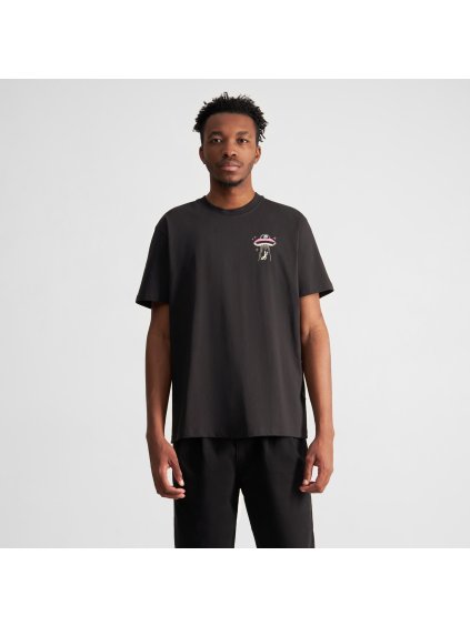 Pánské černé tričko s minimalistickým potiskem  „T-shirt Stockholm UFO Chest Black“