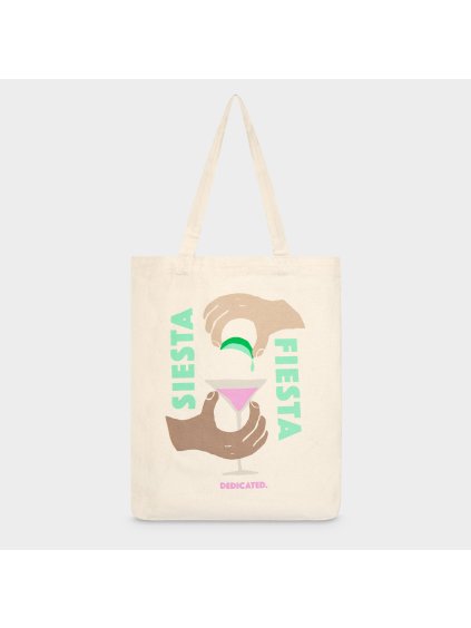 Plátěná taška s potiskem „Tote Bag Torekov Siesta Fiesta Off White“