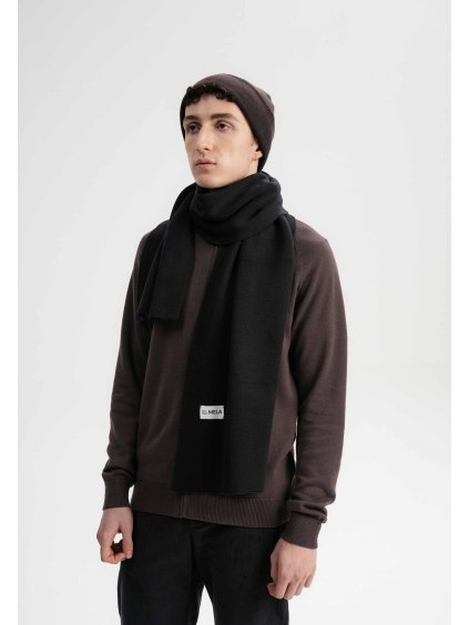 Asmee Jacquard Knit Scarf men black 01