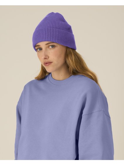 Fisherman Beanie Purple Love Studio Front Detail 1