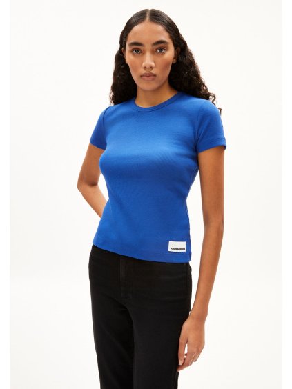 Dámské modré žebrované tričko „KARDAA dynamo blue“