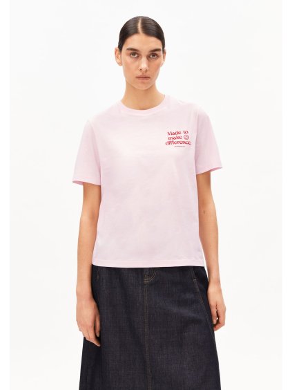 Dámské růžové tričko „LUALAA EMBRO pink mist“