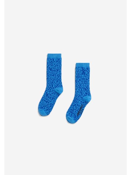 Modré leopardí ponožky z biobavlny „LEOPARD SOCKS marina blue"