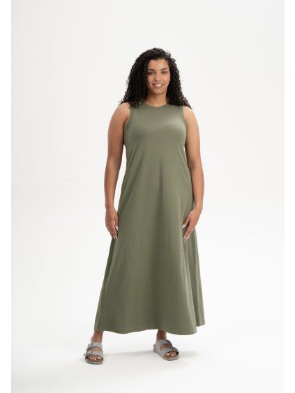 Mahika jersey maxi dress thyme 01