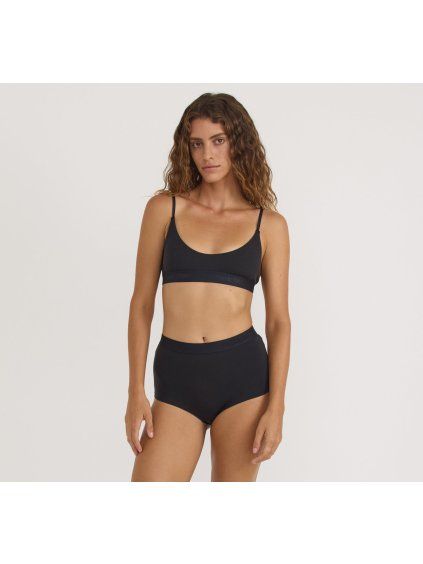 dg organic basics organic cotton core rib open back scoop bralette black studio 1