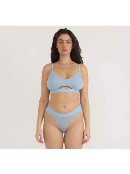 organic basics women soft touch bralette cloudy blue studio 1