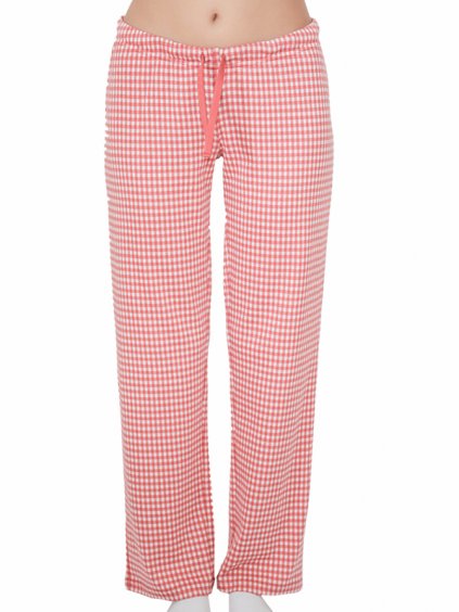 Dámské pyžamové kalhoty z biobavlny - růžové