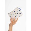 Small Pouch greige blue dots 01