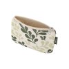 Small Pouch greige green leaf print 02