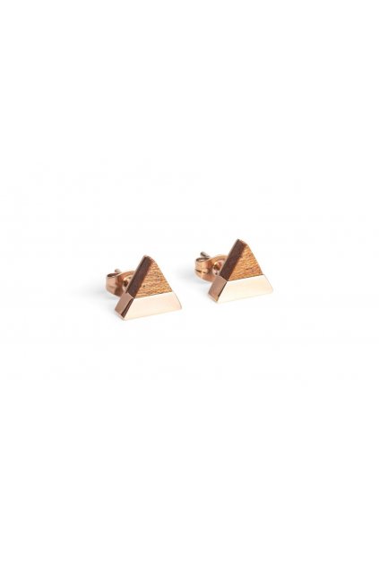 BeWooden Náušnice s dreveným detailom "Rea Earrings Triangle"