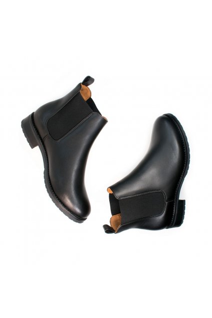 Dámske čierne členkové topánky „Luxe Smart Chelsea Boots Black“