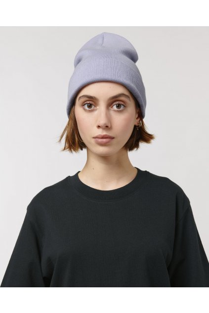 Unisex fialová čiapka z biobavlny "Rib Beanie Lavender"