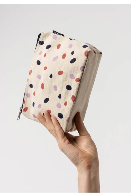 Kozmetická taštička "BIG POUCH greige/colorful print"